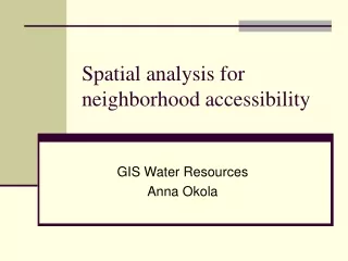 Spatial analysis for neighborhood accessibility