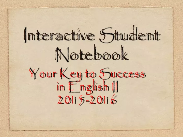 interactive student notebook