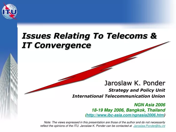 issues relating to telecoms it convergence
