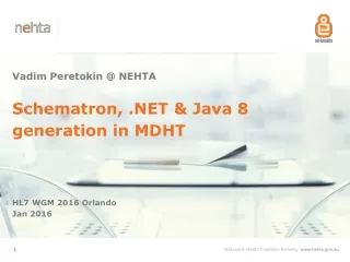 Schematron, .NET &amp; Java 8 generation in MDHT