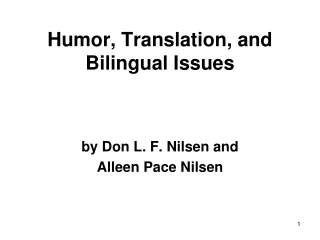 Humor, Translation, and Bilingual Issues