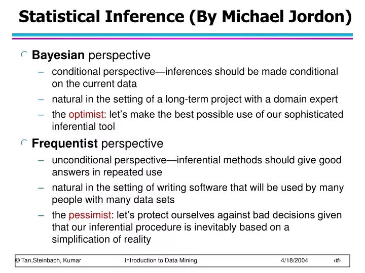 statistical inference by michael jordon