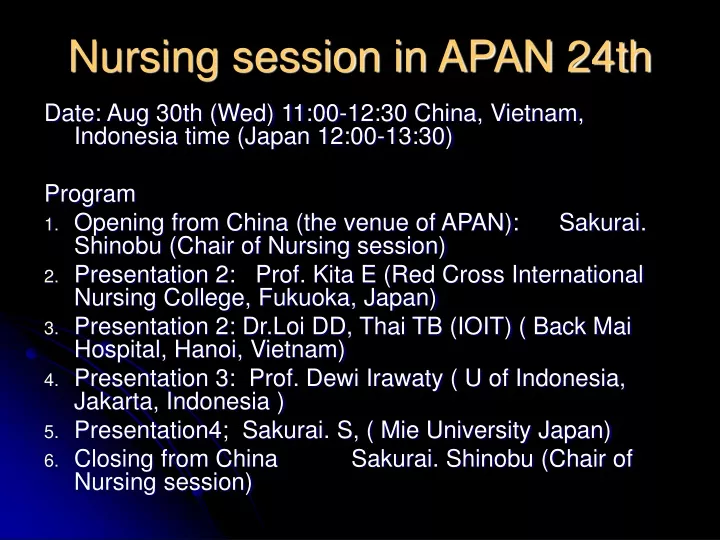 nursing session in apan 24th