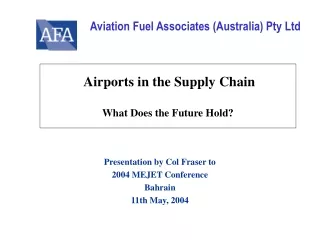 Airports in the Supply Chain What Does the Future Hold?