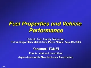 Fuel Properties and Vehicle  Performance