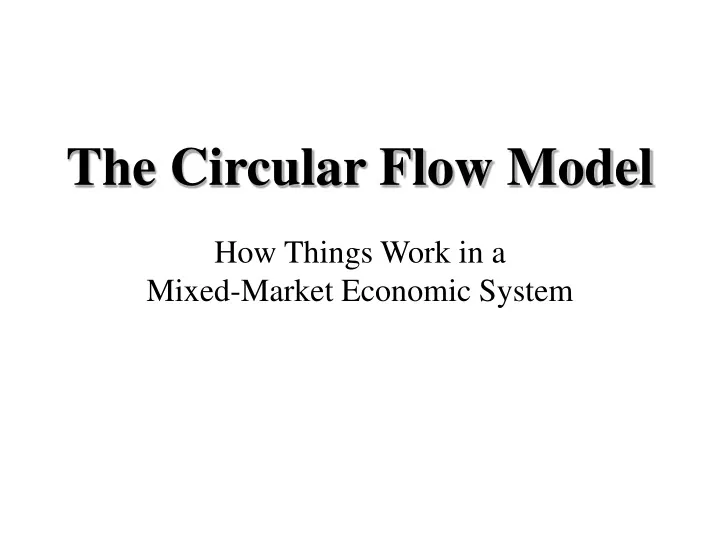 the circular flow model