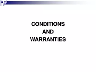 CONDITIONS  AND  WARRANTIES