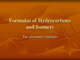 Formulas of Hydrocarbons and Isomers