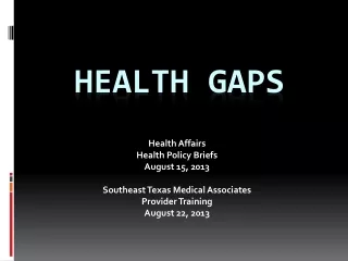 Health Gaps