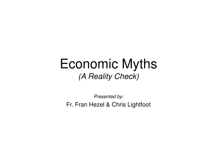 economic myths a reality check