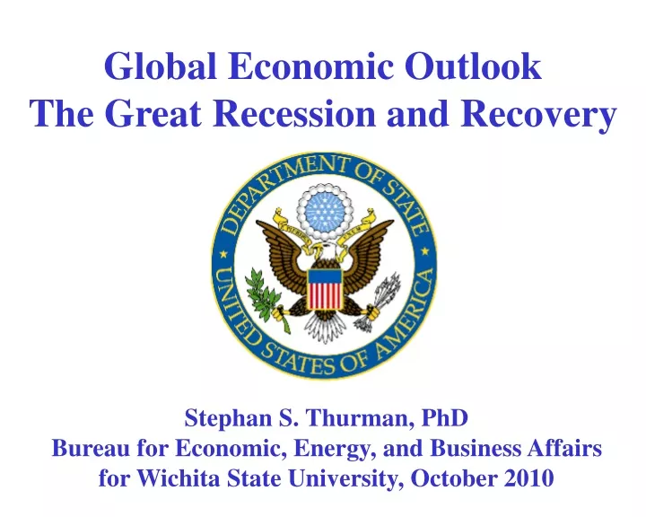 global economic outlook the great recession
