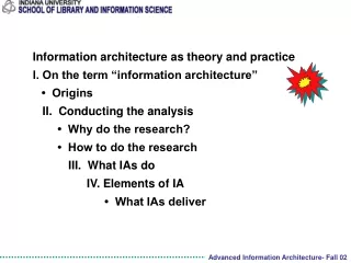 Information architecture as theory and practice  I. On the term “information architecture”
