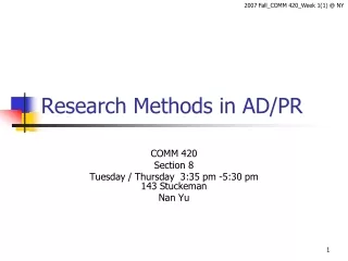 Research Methods in AD/PR