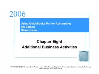 Using QuickBooks Pro for Accounting 5th Edition Glenn Owen