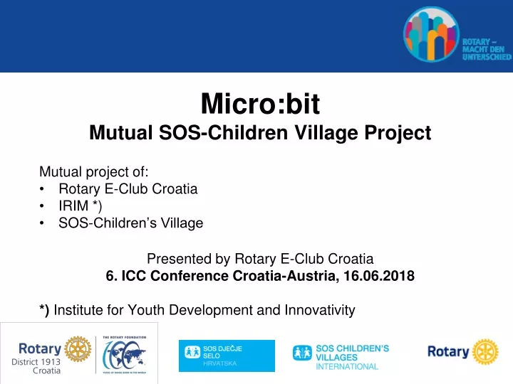 micro bit mutual sos children village project