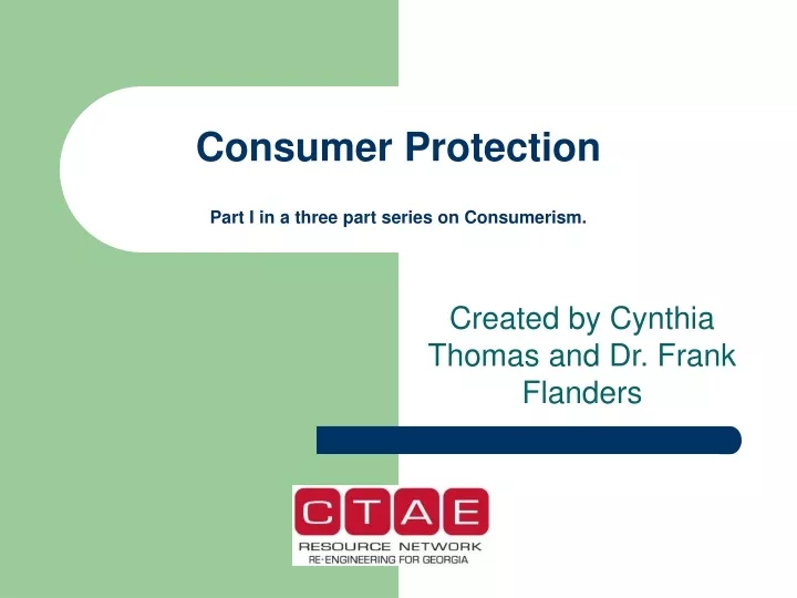 consumer protection part i in a three part series on consumerism