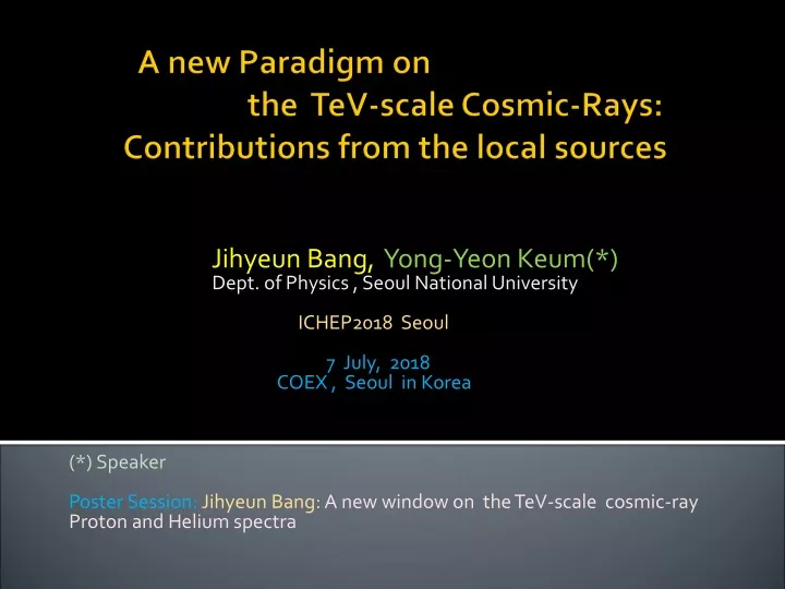 a new paradigm on the tev scale cosmic rays contributions from the local sources