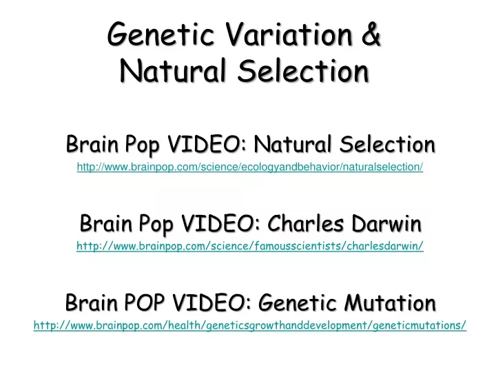 genetic variation natural selection