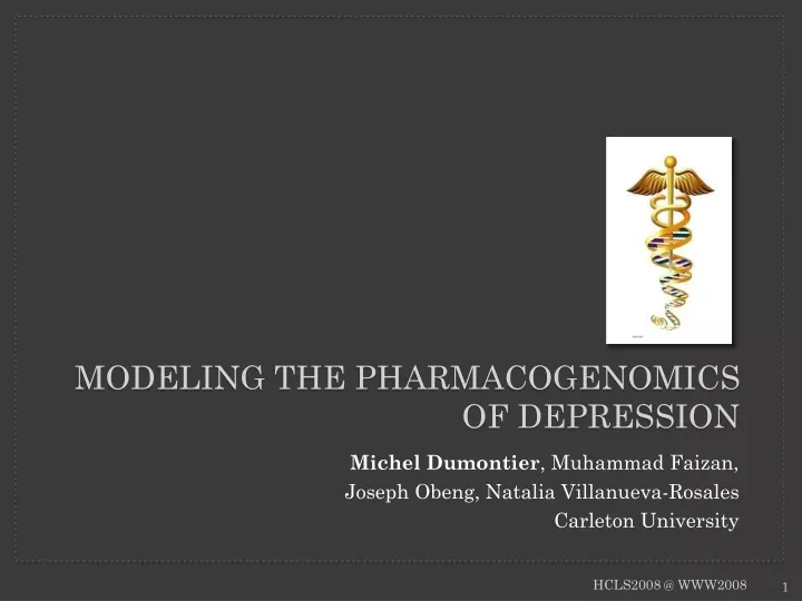 modeling the pharmacogenomics of depression