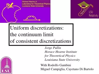 Uniform discretizations:  the continuum limit  of consistent discretizations