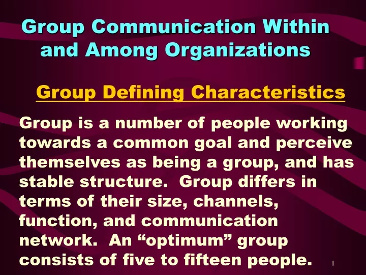 group communication within and among organizations