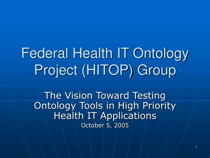federal health it ontology project hitop group