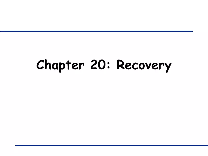 chapter 20 recovery