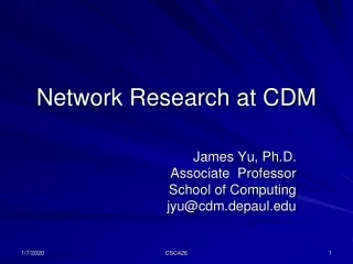 Network Research at CDM