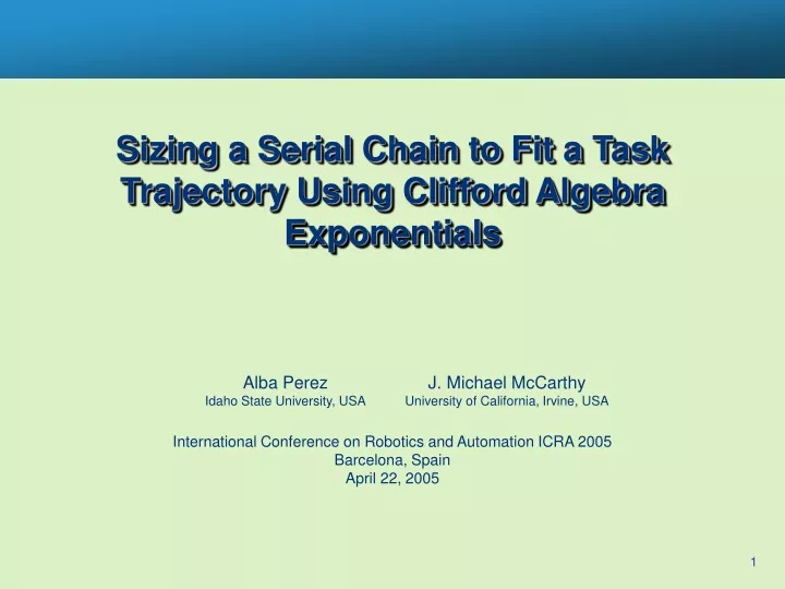 sizing a serial chain to fit a task trajectory