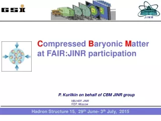 C ompressed  B aryonic  M atter  at FAIR:JINR participation