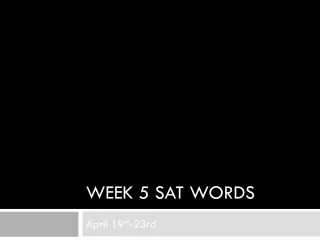 Week 5 SAT Words
