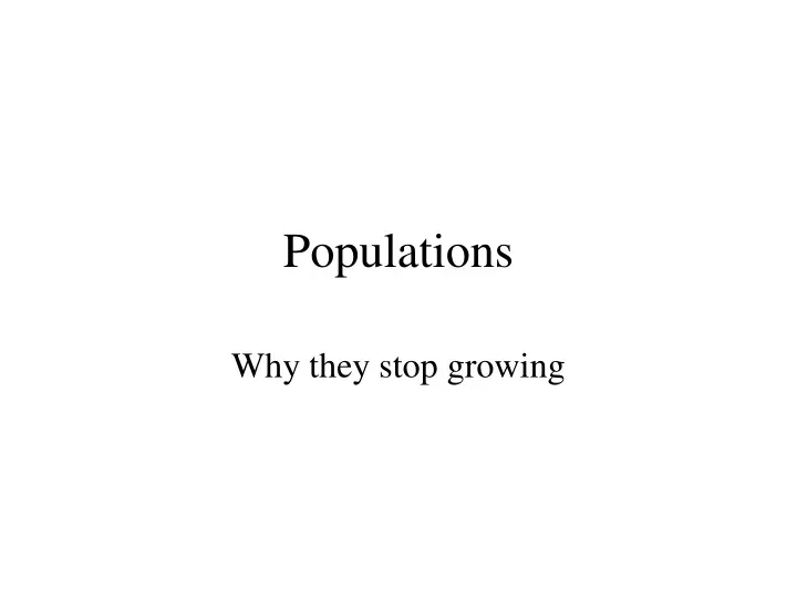 populations