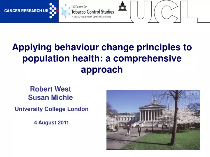 applying behaviour change principles to population health a comprehensive approach