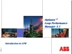 Optimize  IT  Loop Performance Manager 3.1 - slide 1