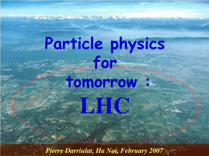 particle physics for tomorrow lhc