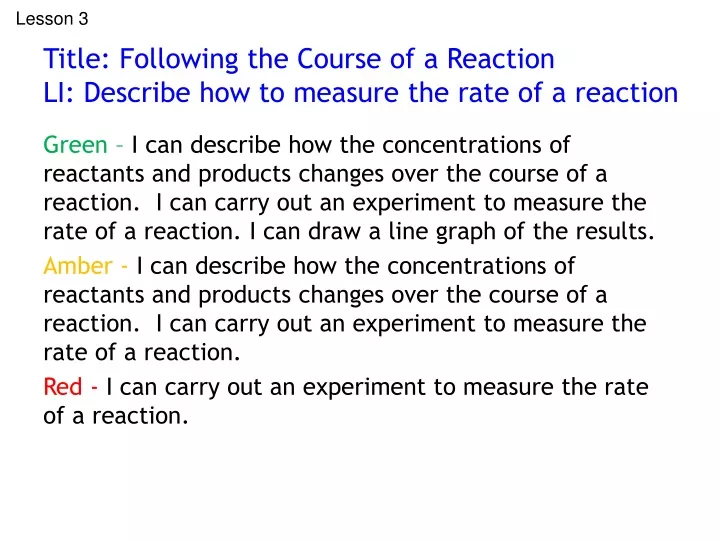title following the course of a reaction li describe how to measure the rate of a reaction