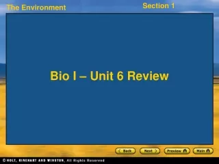 Bio I – Unit 6 Review