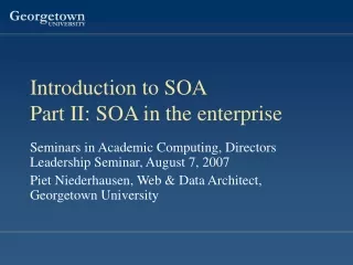 Introduction to SOA Part II: SOA in the enterprise