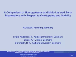 ICCE2008, Hamburg, Germany Lykke Andersen, T., Aalborg University, Denmark