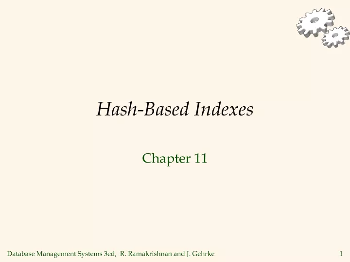 hash based indexes