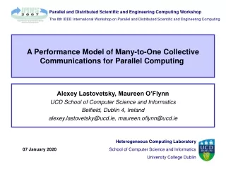 A Performance Model of Many-to-One Collective Communications for Parallel Computing 