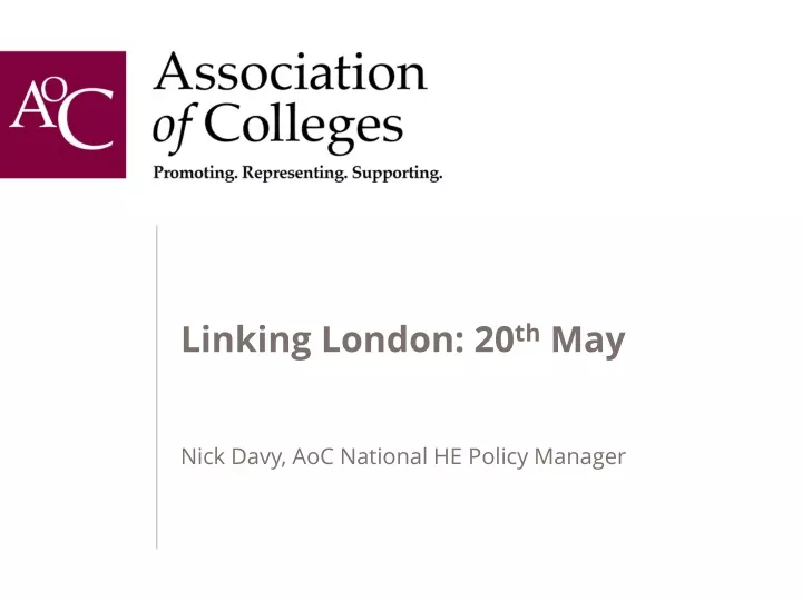 linking london 20 th may