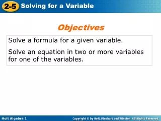 Solve a formula for a given variable.