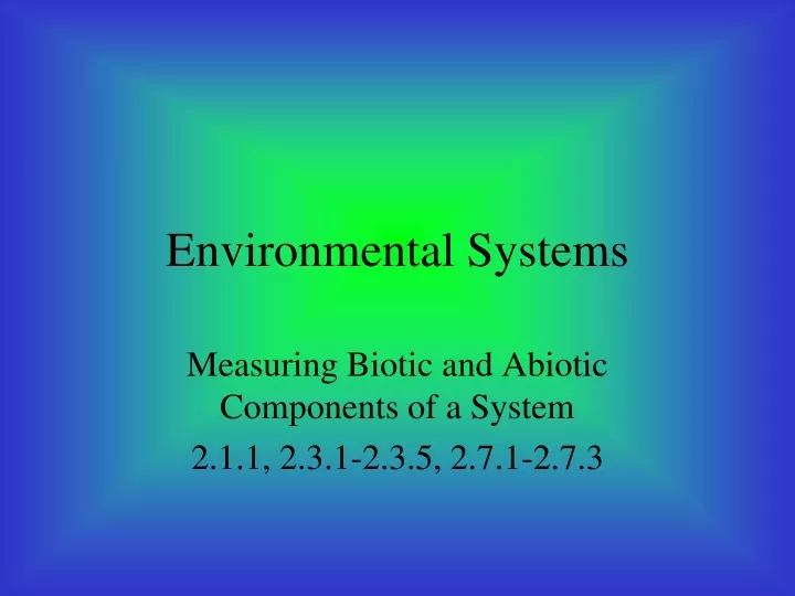 environmental systems