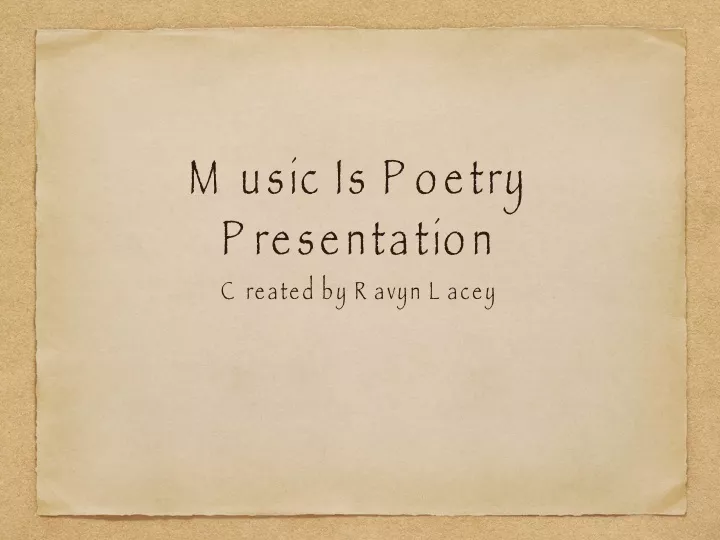 music is poetry presentation
