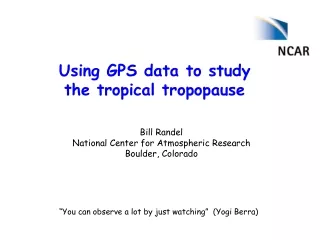 Using GPS data to study the tropical tropopause