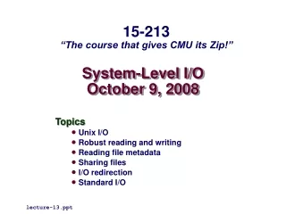 System-Level I/O October 9, 2008