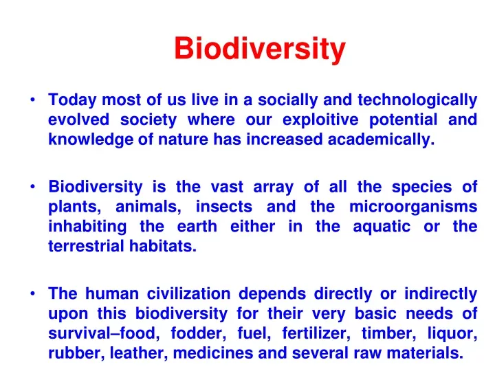 PPT - Biodiversity PowerPoint Presentation, Free Download - ID:9725606