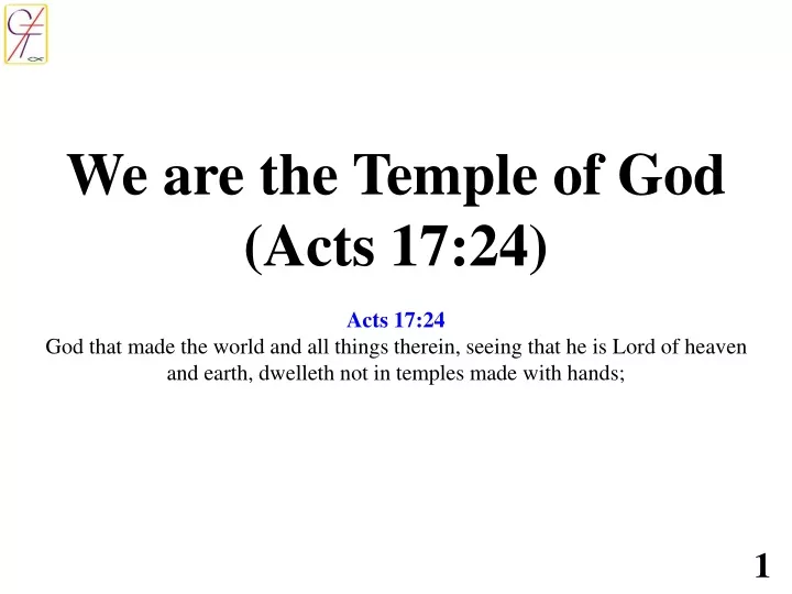 we are the temple of god acts 17 24 acts