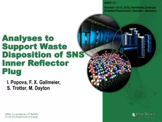 Analyses to Support Waste Disposition of SNS Inner Reflector Plug